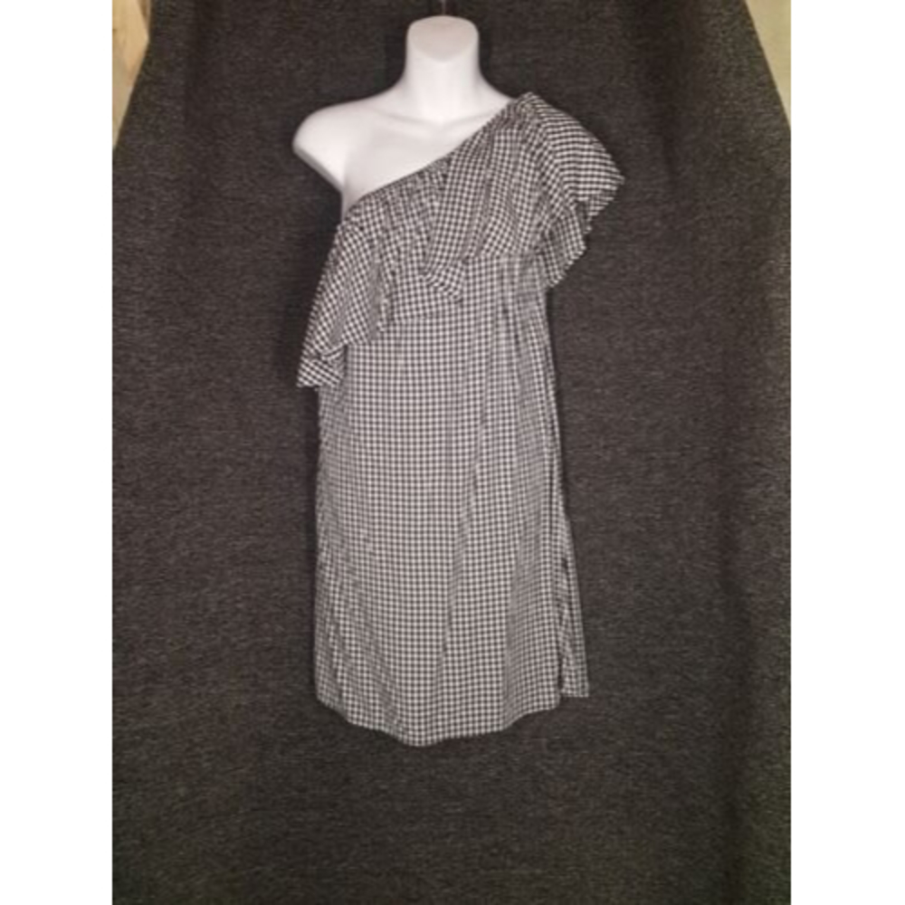 Rue21 Womens ONE SHOULDER MIDI Black White Gingham Checker SIZE MEDIUM
